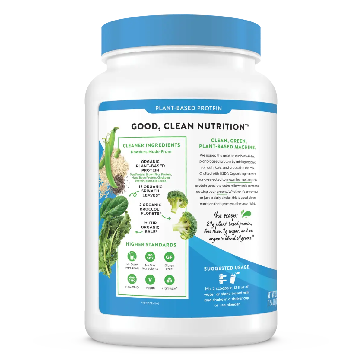 Proteína Vegetal Orgánica y Verdes en Polvo Chocolate Fudge Cremoso - Orgain