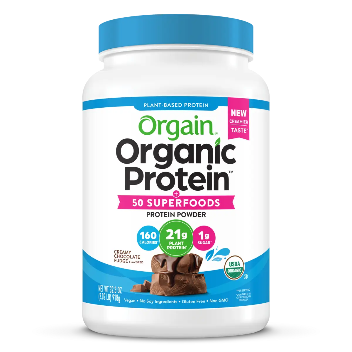 Proteína Vegetal Orgánica y Superalimentos en Polvo Chocolate Fudge Cremoso - Orgain