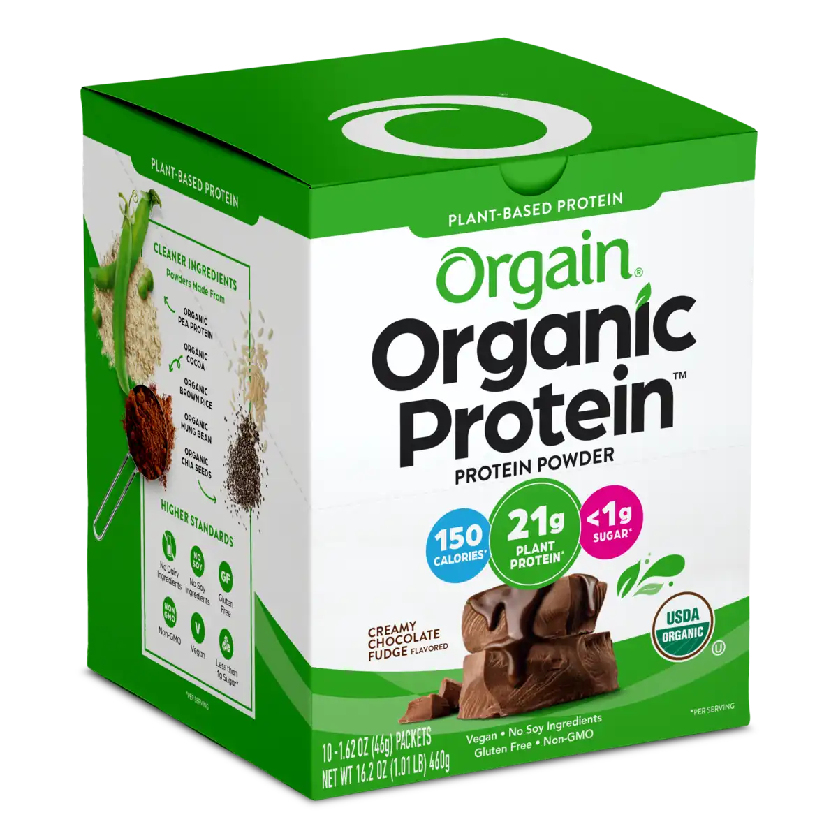 Proteína Vegetal Orgánica en Polvo Chocolate Fudge Cremoso - Orgain