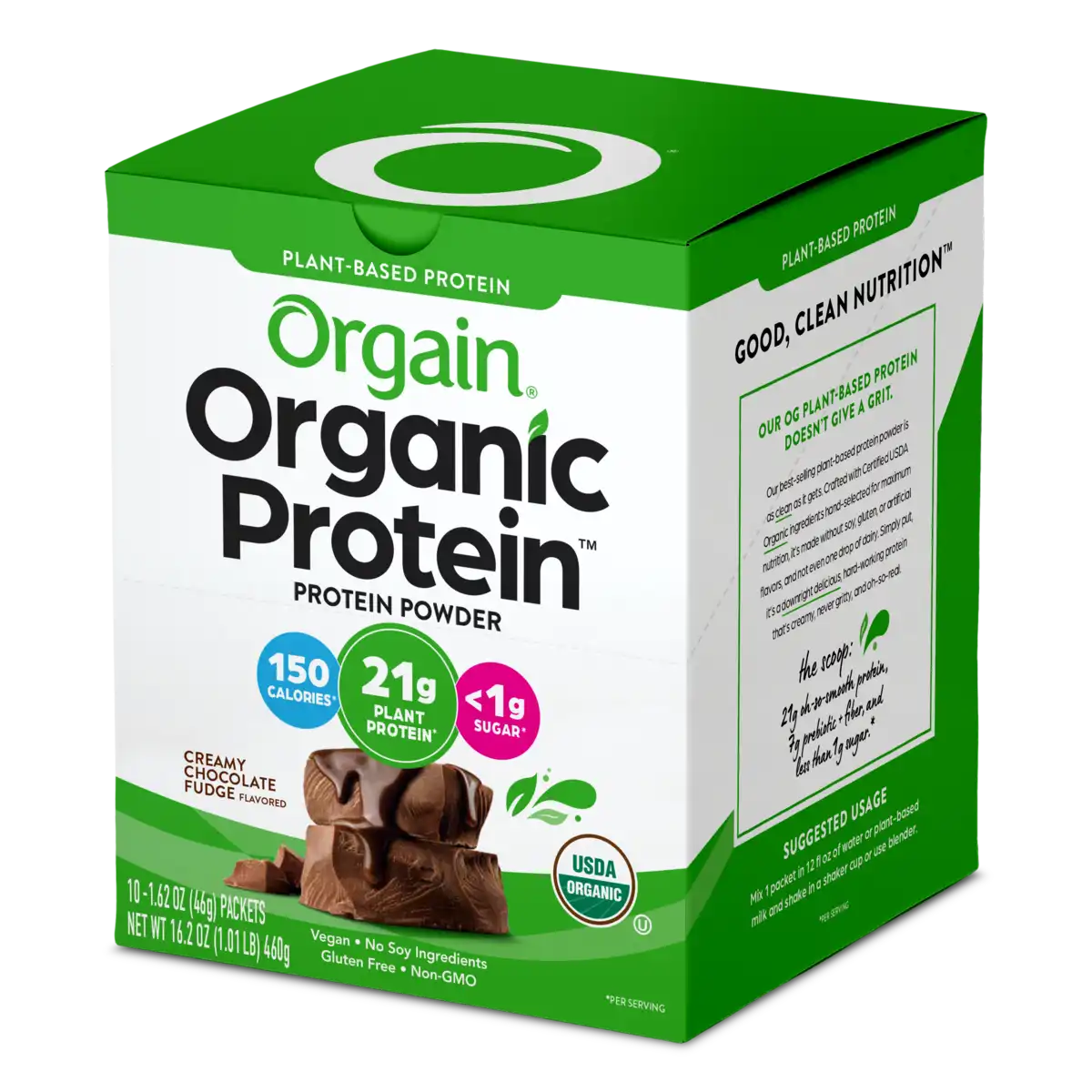 Proteína Vegetal Orgánica en Polvo Chocolate Fudge Cremoso - Orgain