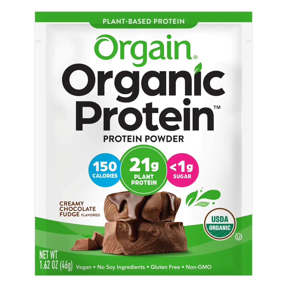 Proteína Vegetal Orgánica en Polvo Chocolate Fudge Cremoso - Orgain