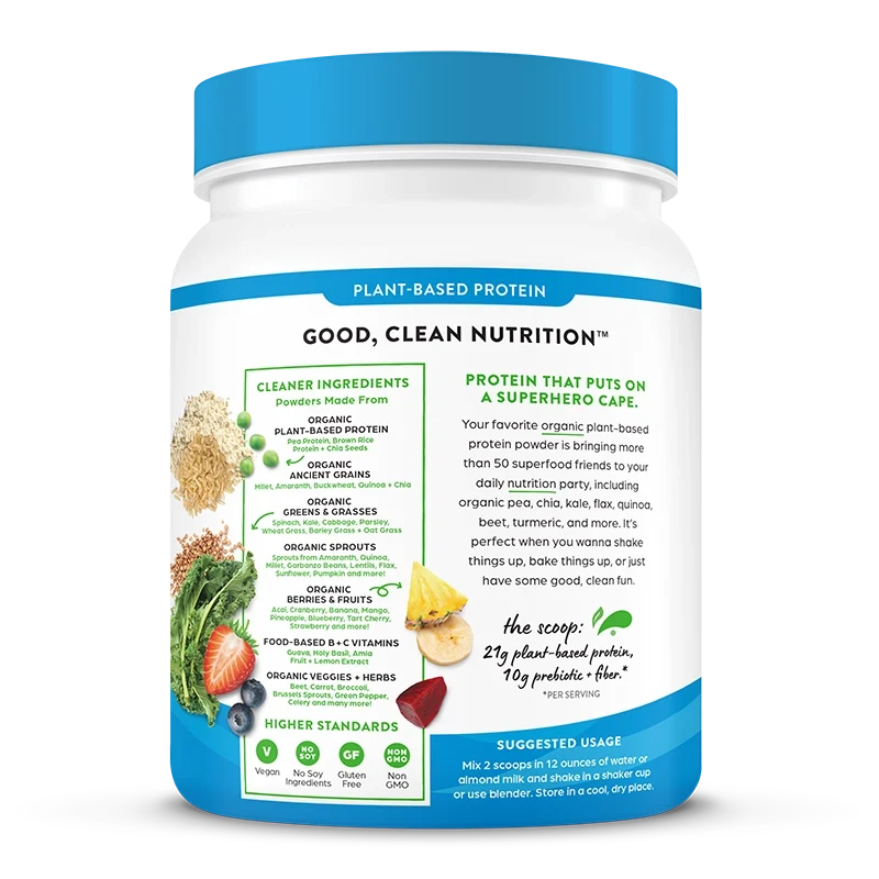 Proteína Vegetal Orgánica y Superalimentos en Polvo Chocolate Fudge Cremoso - Orgain