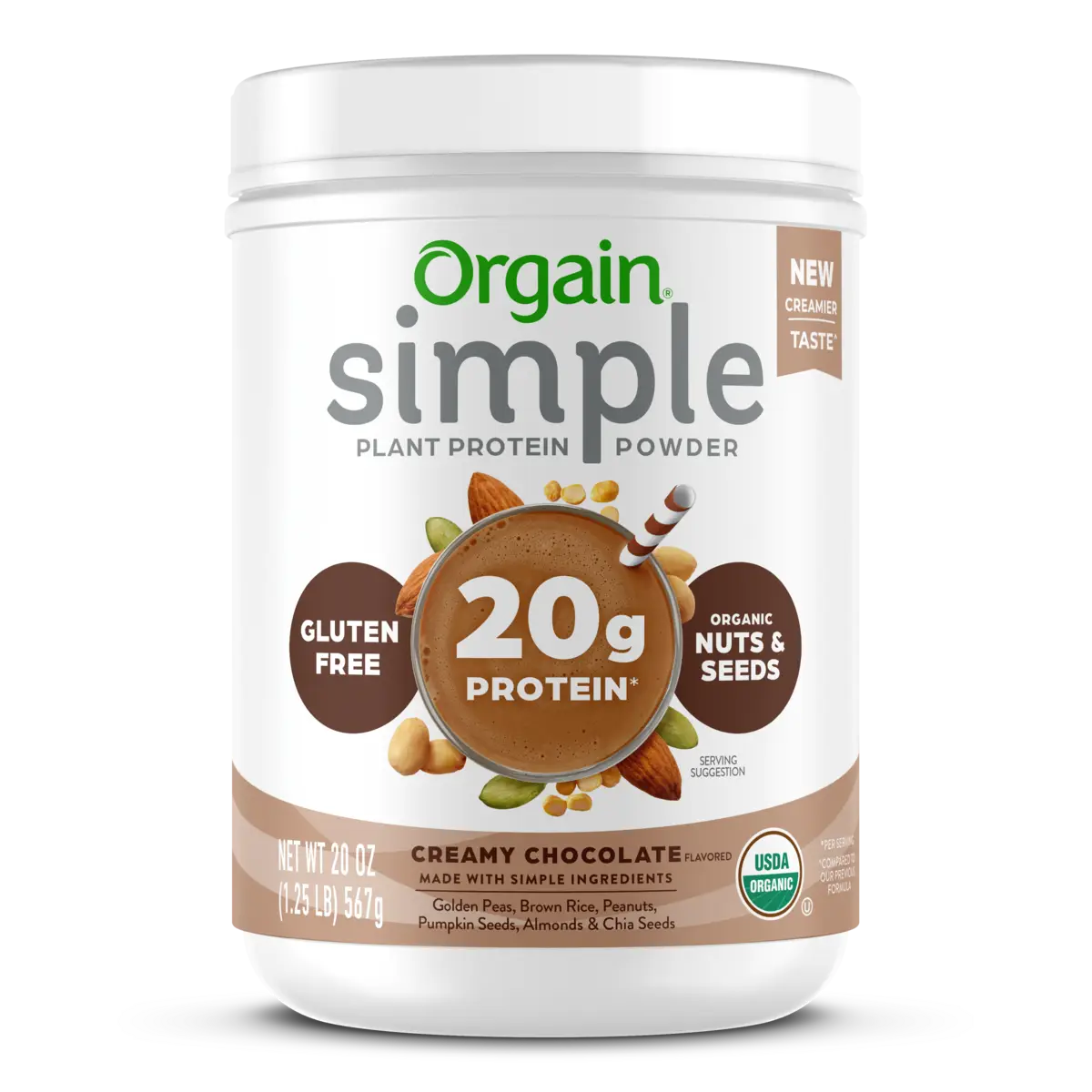 Proteína Vegetal Orgánica Simple Chocolate Cremoso - Orgain