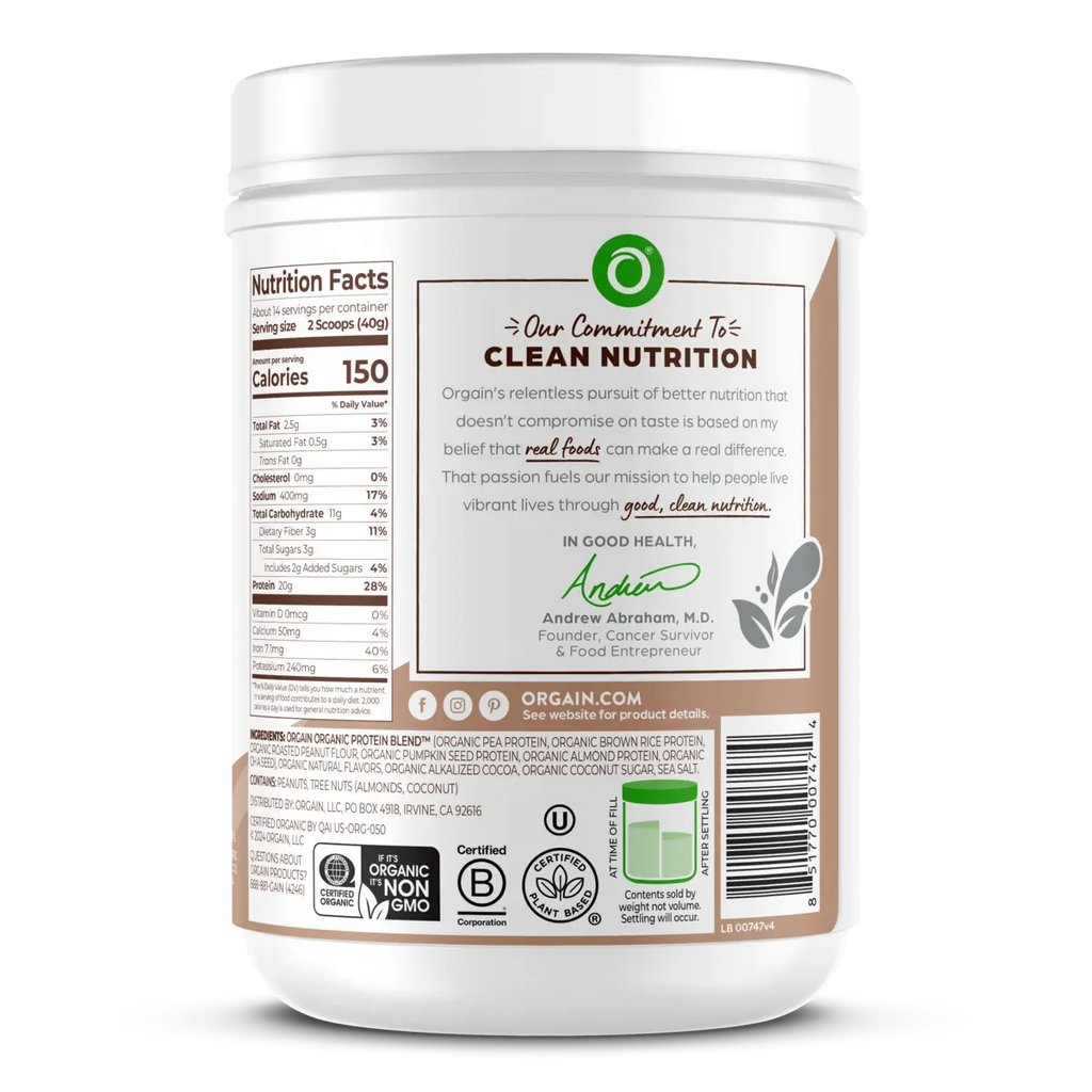 Proteína Vegetal Orgánica Simple Chocolate Cremoso - Orgain