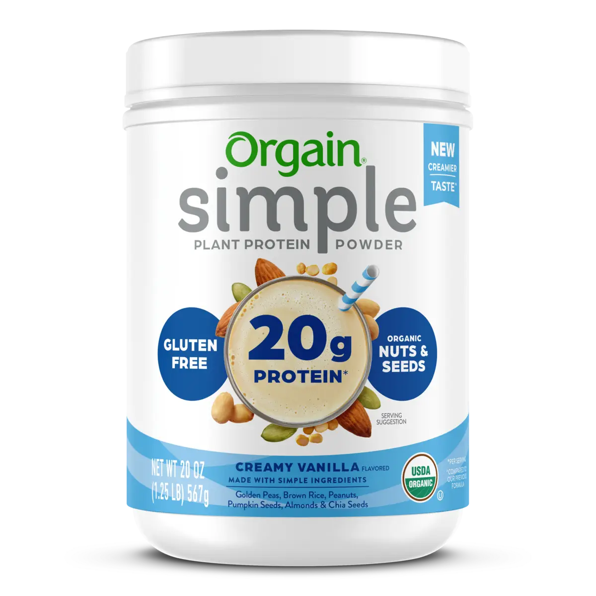Proteína Vegetal Orgánica Simple Vainilla Cremosa - Orgain