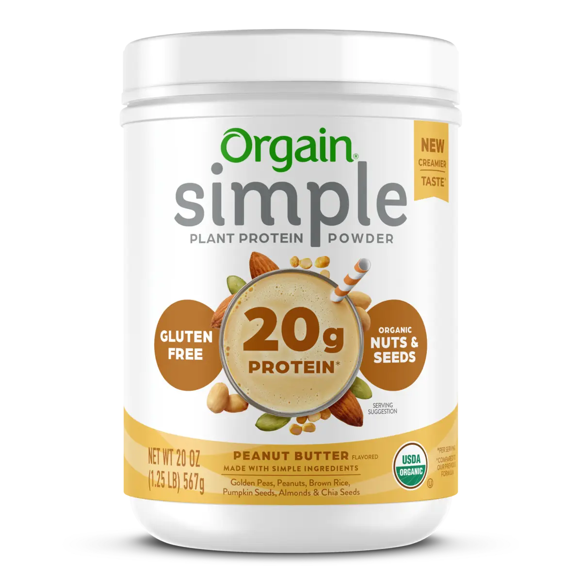 Proteína Vegetal Orgánica Simple Mantequilla de Maní - Orgain
