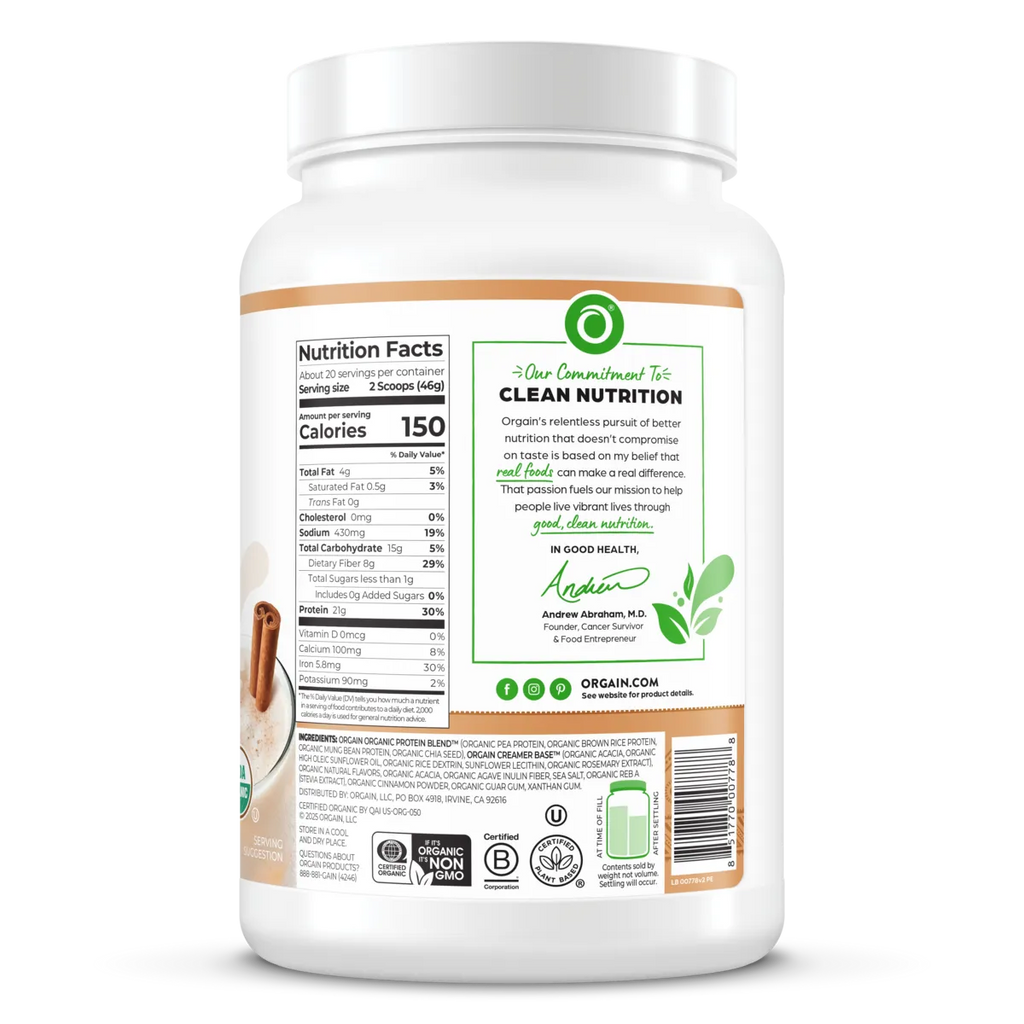 Proteína Vegetal Orgánica en Polvo Horchata - Orgain