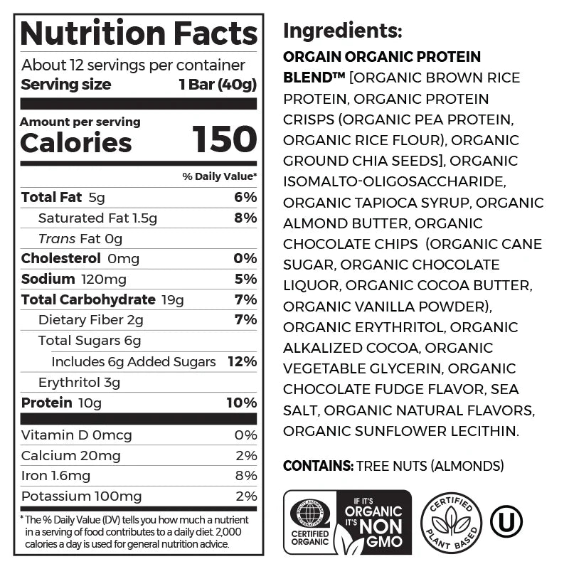 Barra de Proteína Orgánica Brownie de Chocolate - Orgain