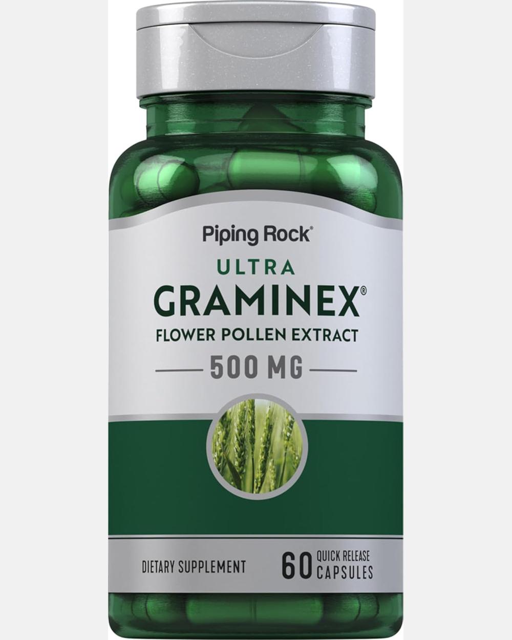 Graminex Flower Pollen Extract 500 mg | 60 Cápsulas | Piping Rock