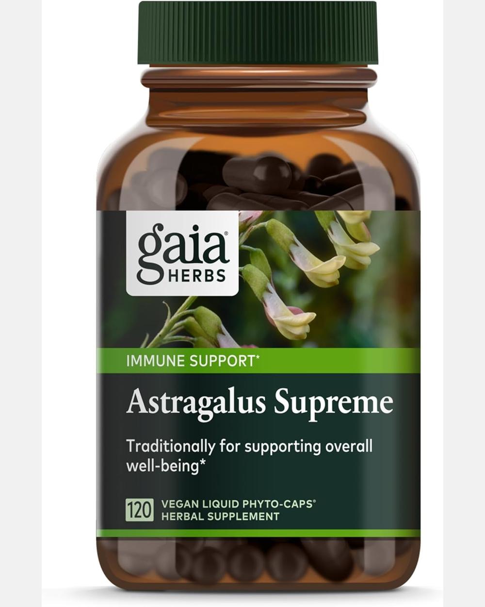 Astragalus Supreme – Apoyo Inmunológico y Antioxidante con Raíz de Astrágalo, Baya de Schisandra y Ligustrum – 120 Cápsulas Veganas Líquidas (30 días) | Gaia Herbs