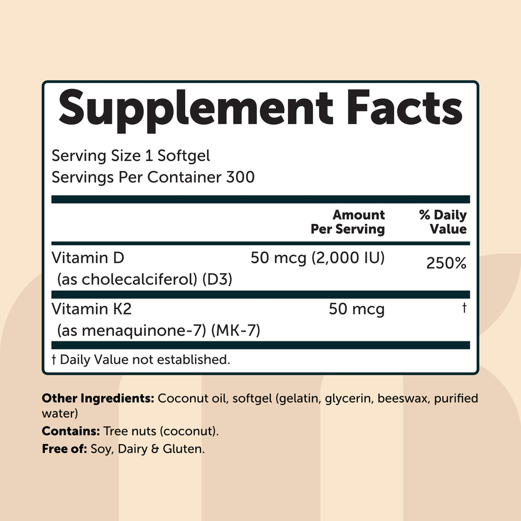 Vitamina D3 K2 con Aceite de Coco - Micro Ingredients