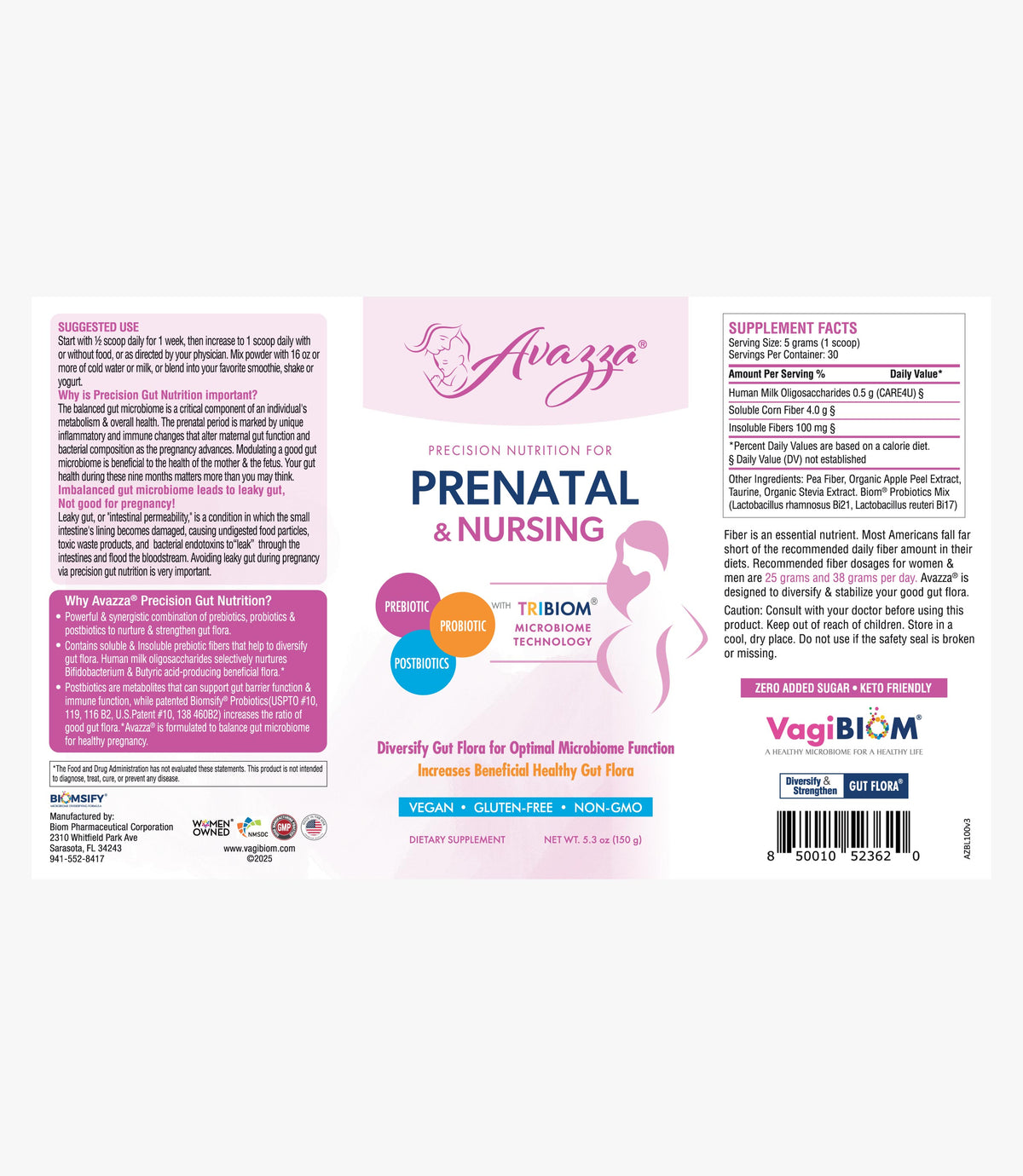 Prenatal y Lactancia Avazza - VagiBiom