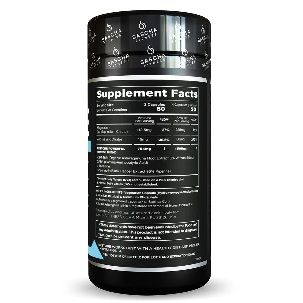 Restore Cortisol Night Support – Sascha Fitness