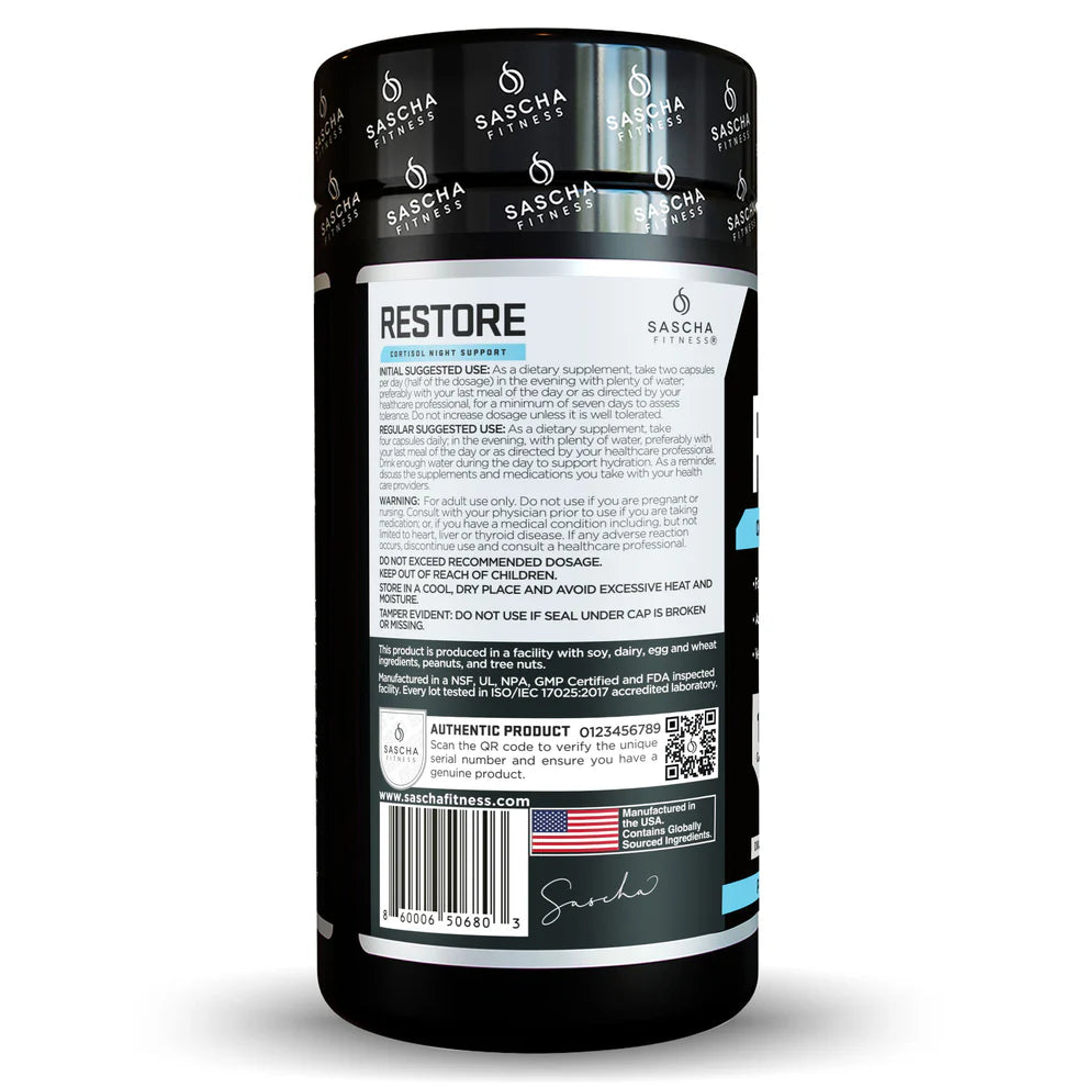 Restore Cortisol Night Support – Sascha Fitness