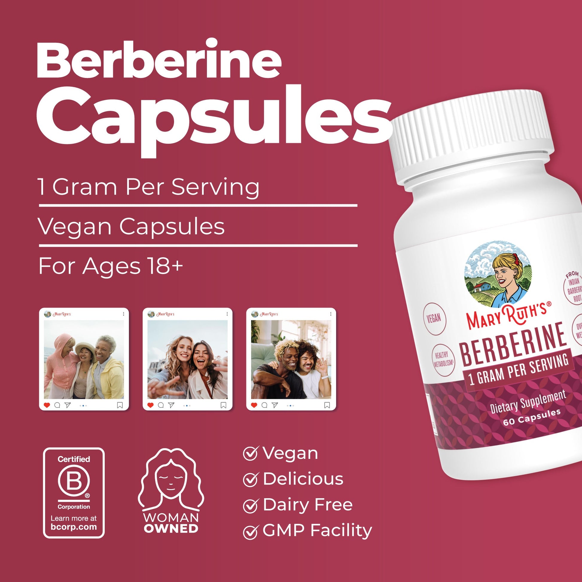 Cápsulas de Berberina - MaryRuth Organics
