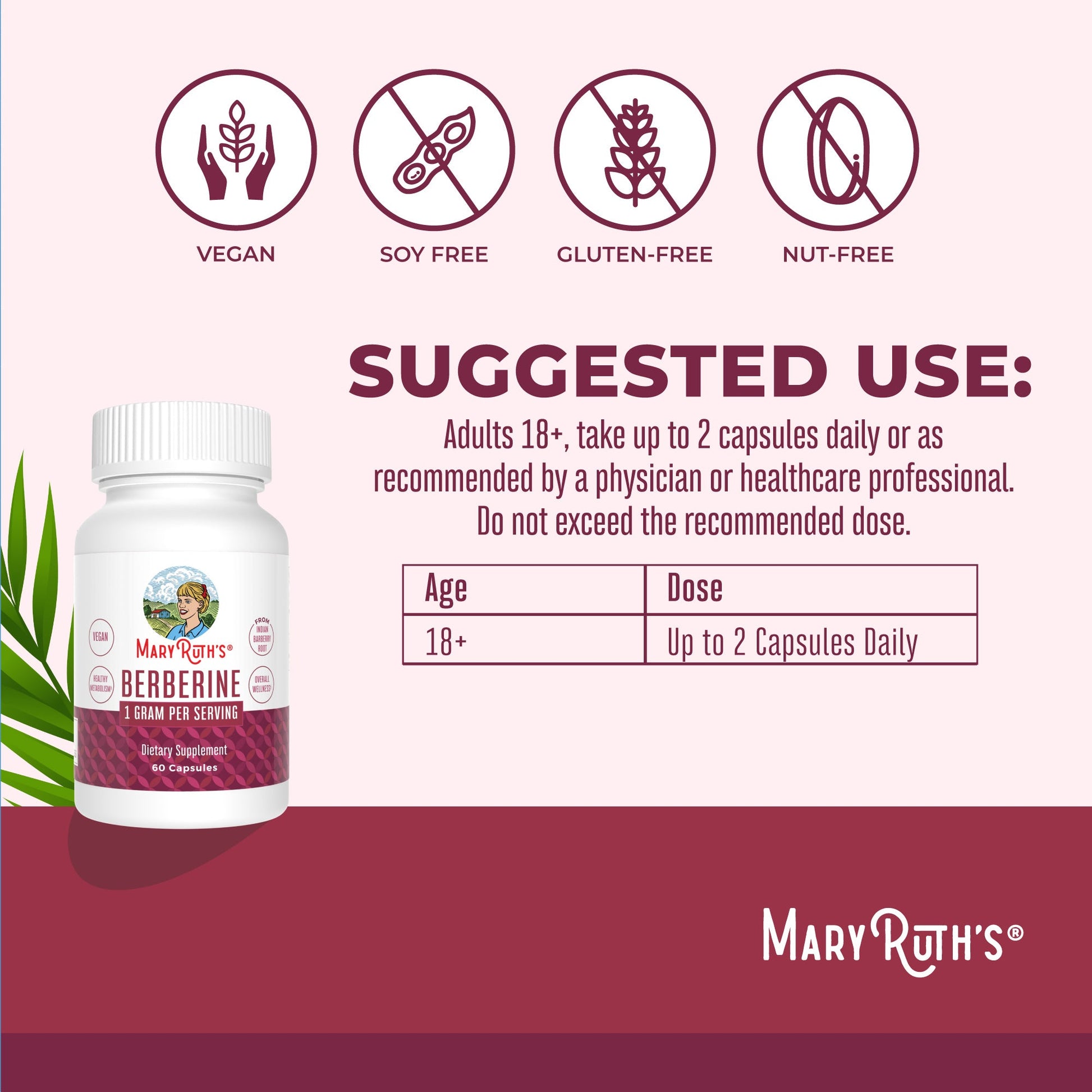 Cápsulas de Berberina - MaryRuth Organics