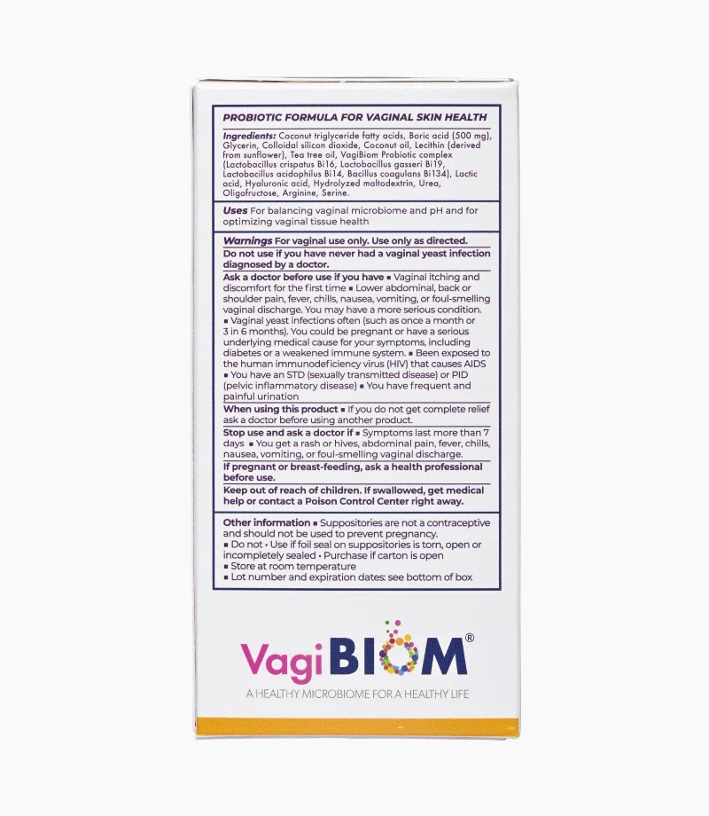 Óvulo Vaginal de Ácido Bórico con Probióticos y Prebióticos - VagiBiom