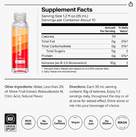 Bebida de cetona exógena Suministro de 1 mes - Ketone-IQ