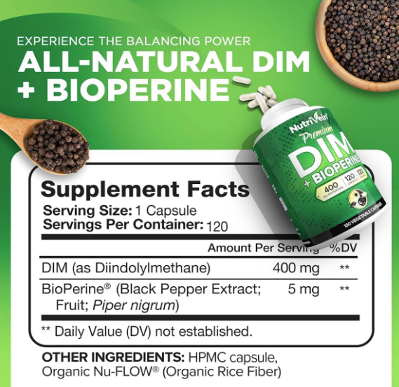 DIM 400 mg (Diindolilmetano) - 120 cápsulas - Nutrivein