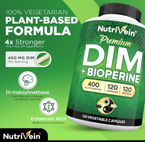 DIM 400 mg (Diindolilmetano) - 120 cápsulas - Nutrivein