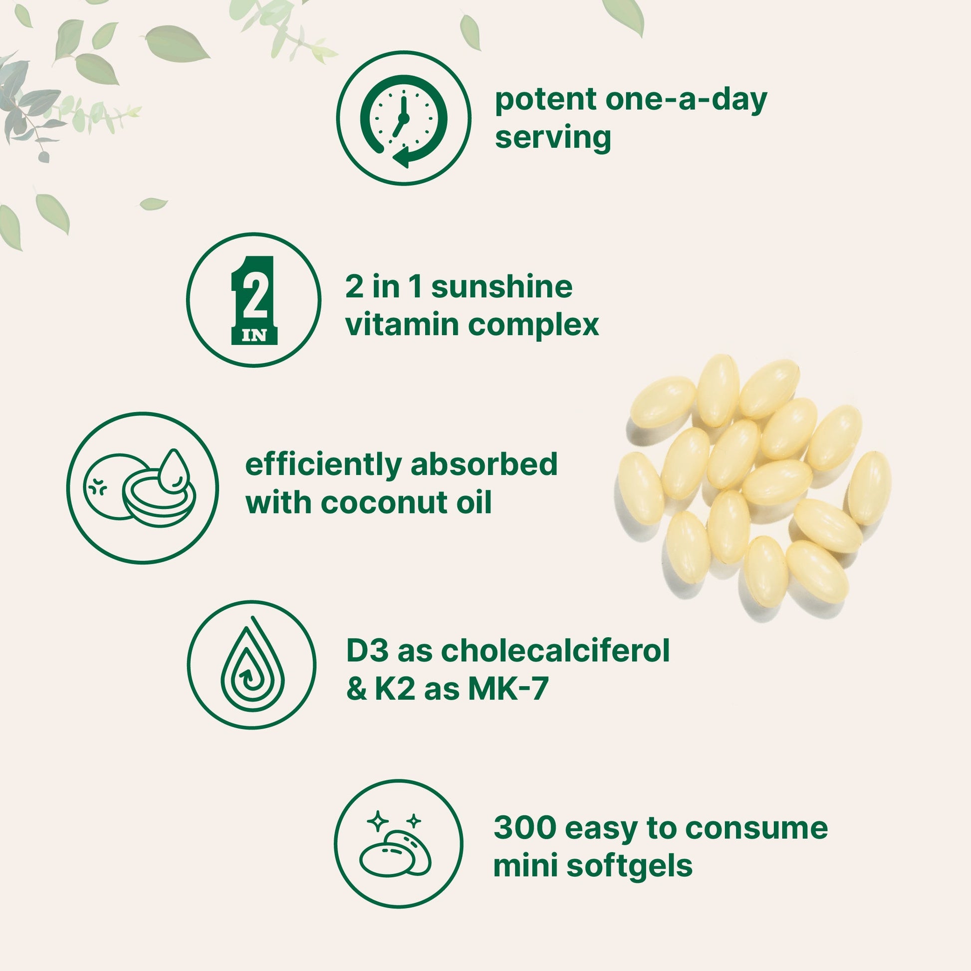 Vitamina D3 K2 con Aceite de Coco - Micro Ingredients
