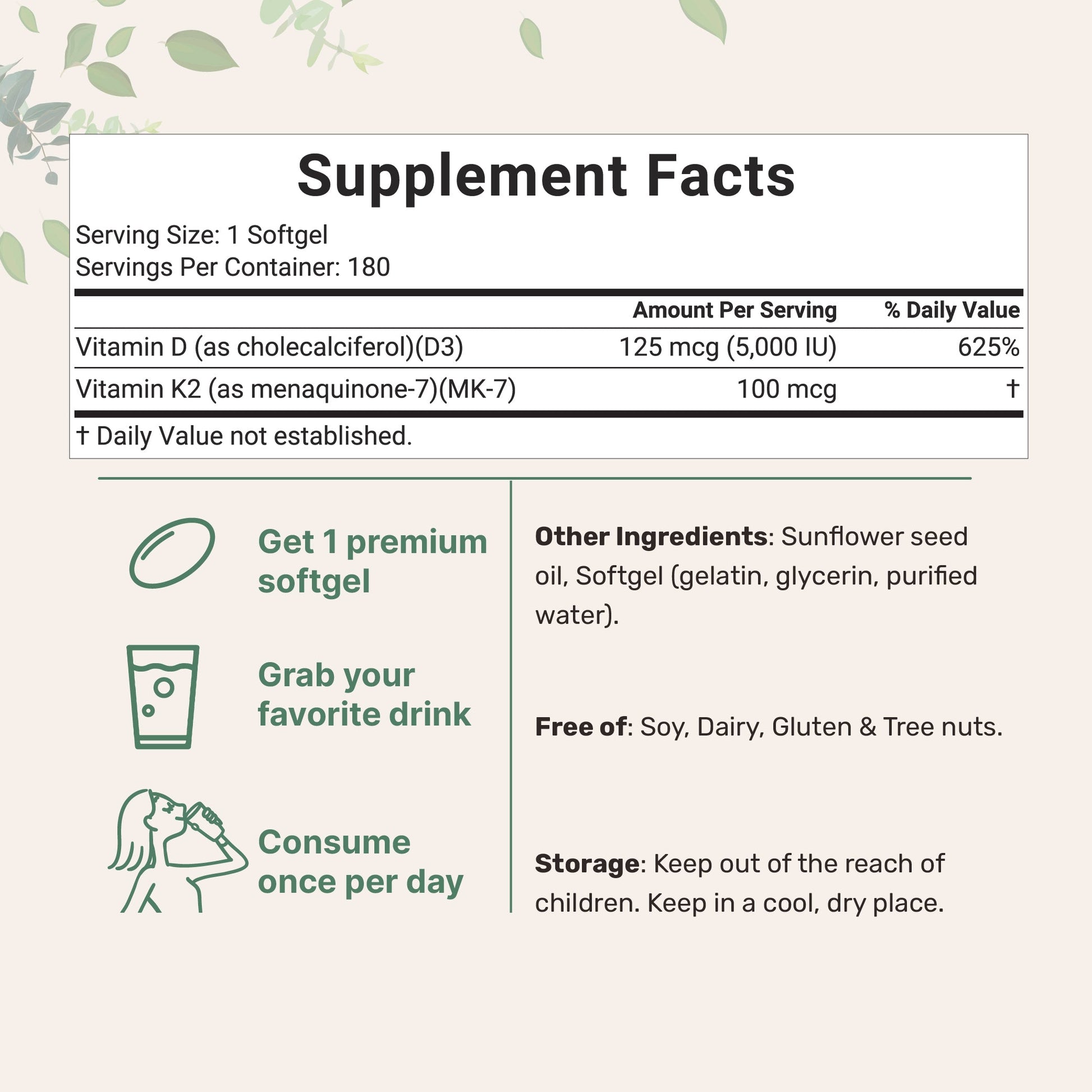 Vitamina D3 K2 5000UI - Micro Ingredients