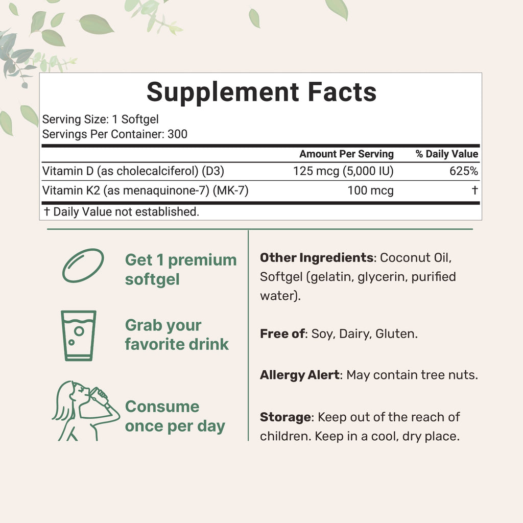 Vitamina D3 K2 con Aceite de Coco - Micro Ingredients