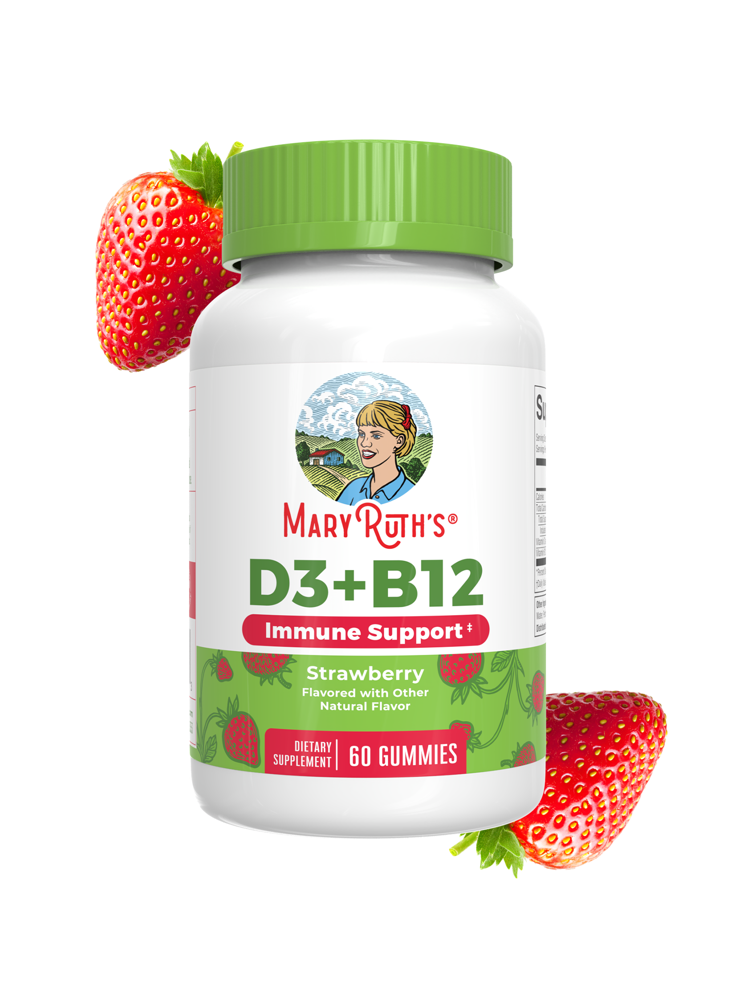 Gomitas de D3 + B12 (Fresa) - MaryRuth Organics