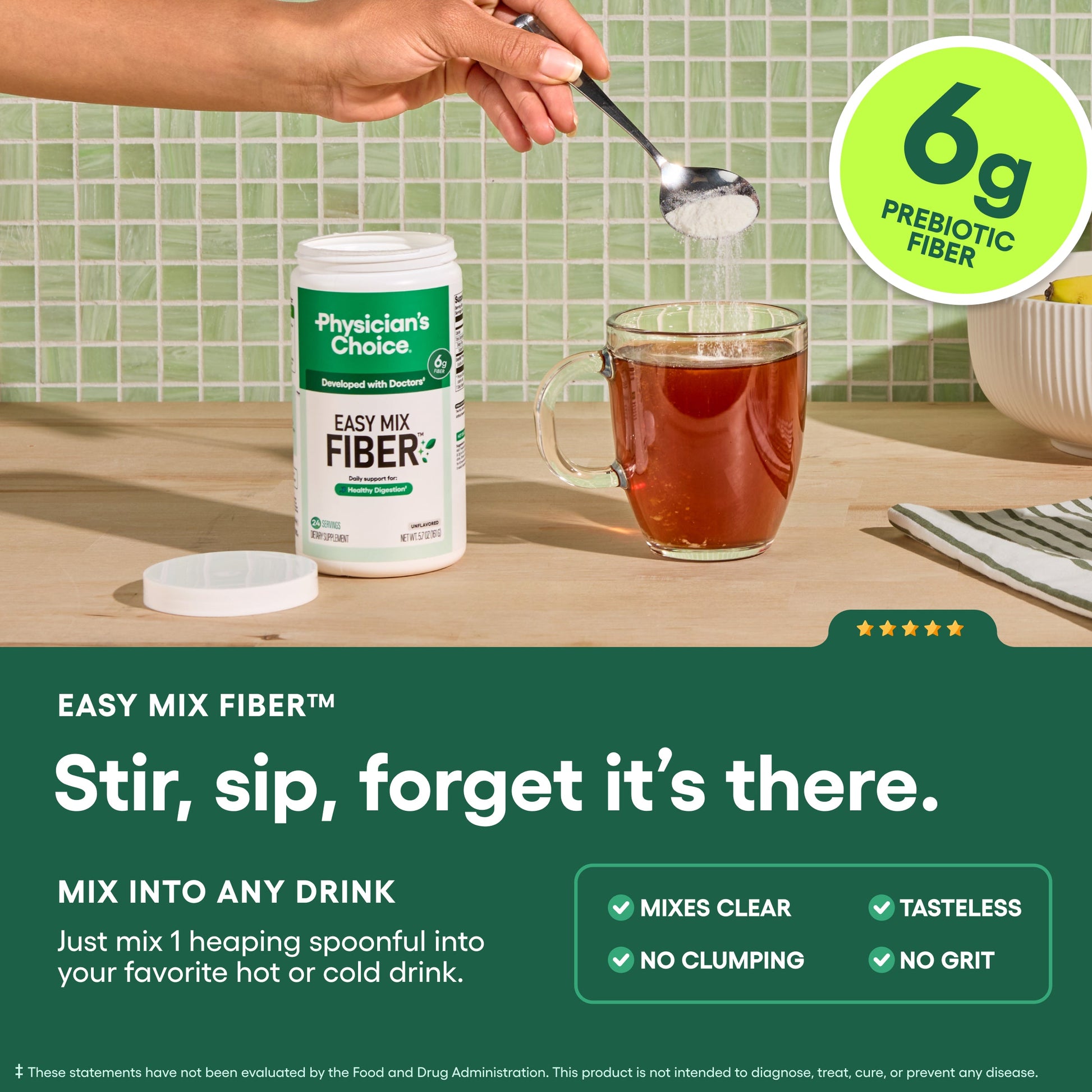 Fibra Soluble Easy Mix - Sin Sabor - Physician's Choice