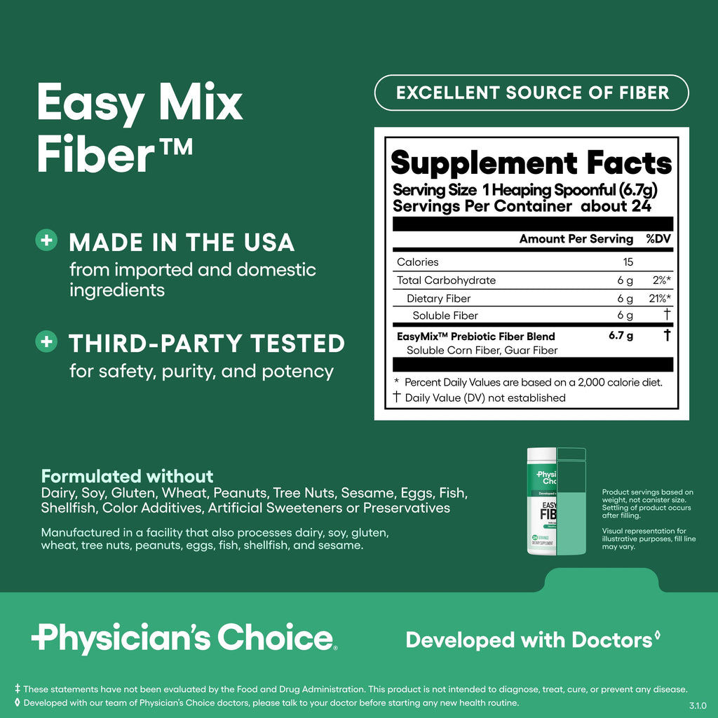 Fibra Soluble Easy Mix - Sin Sabor - Physician's Choice