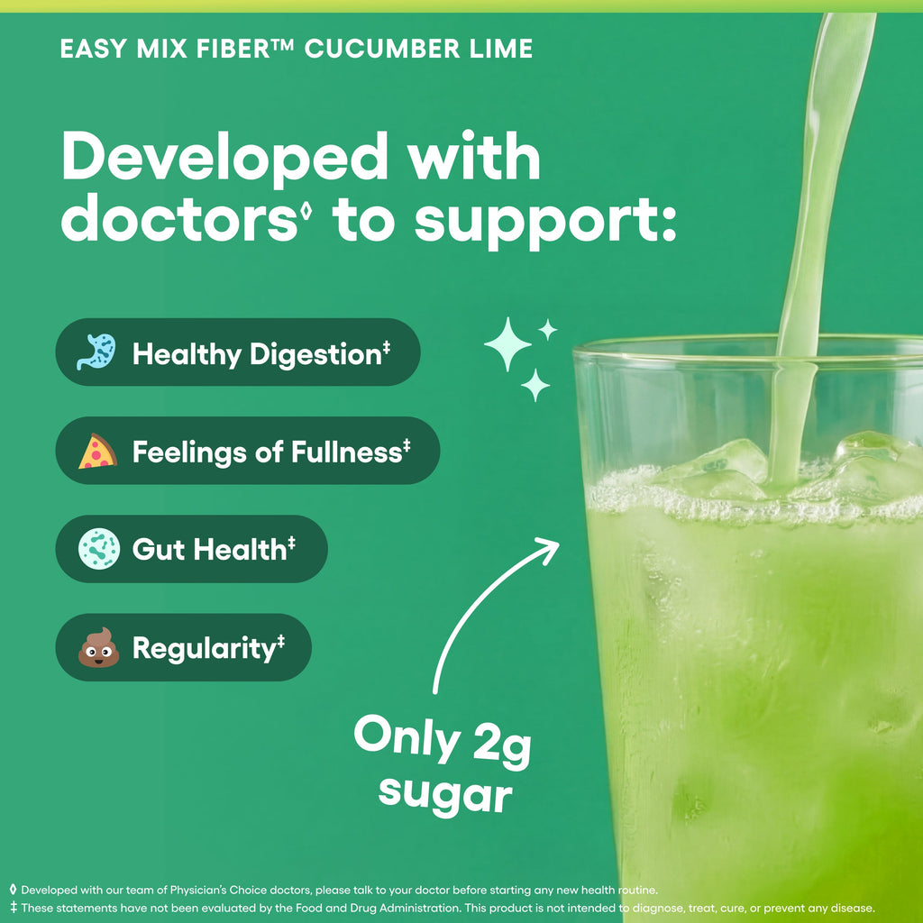 Fibra Soluble Easy Mix - Pepino y Lima - Physician's Choice