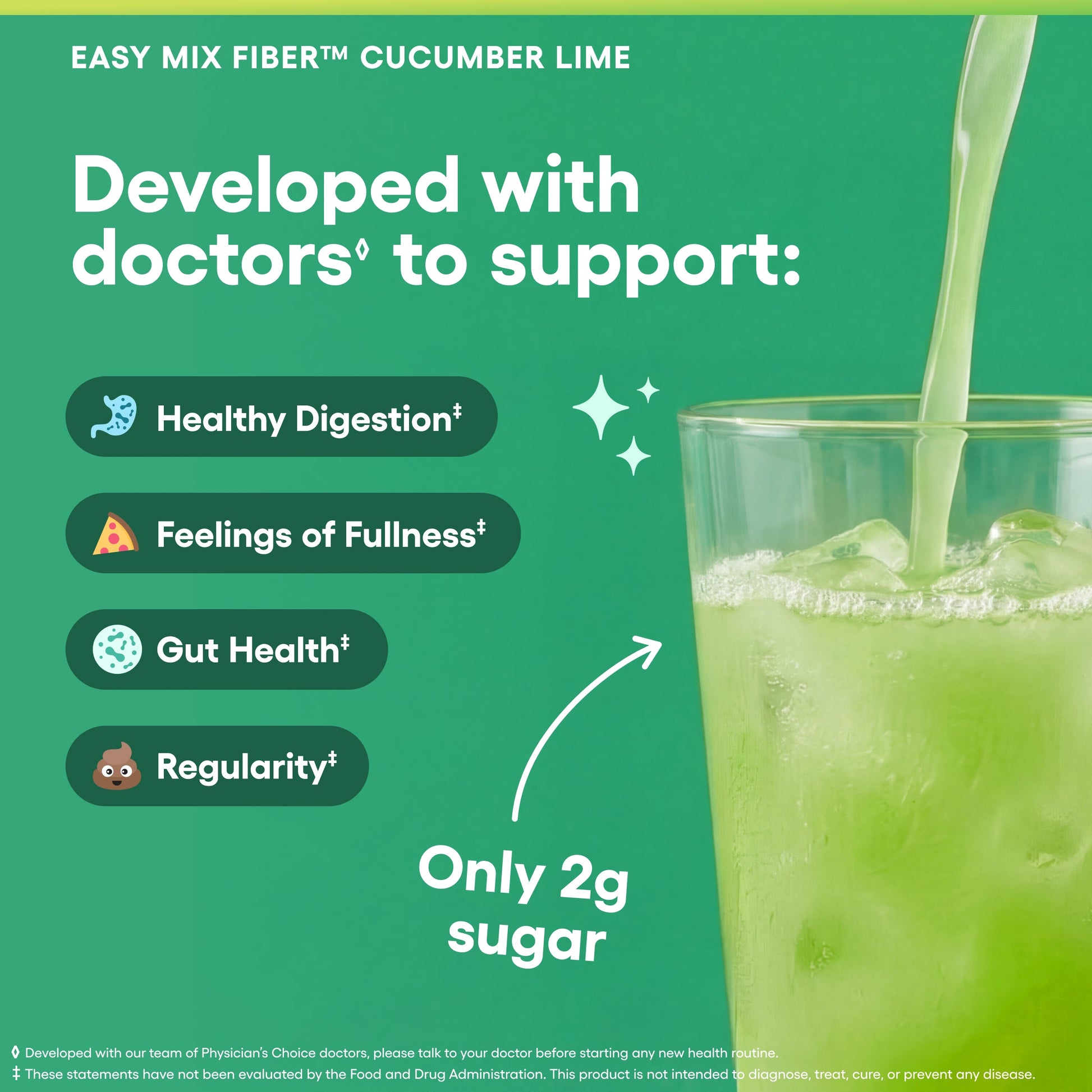 Fibra Soluble Easy Mix - Pepino y Lima - Physician's Choice