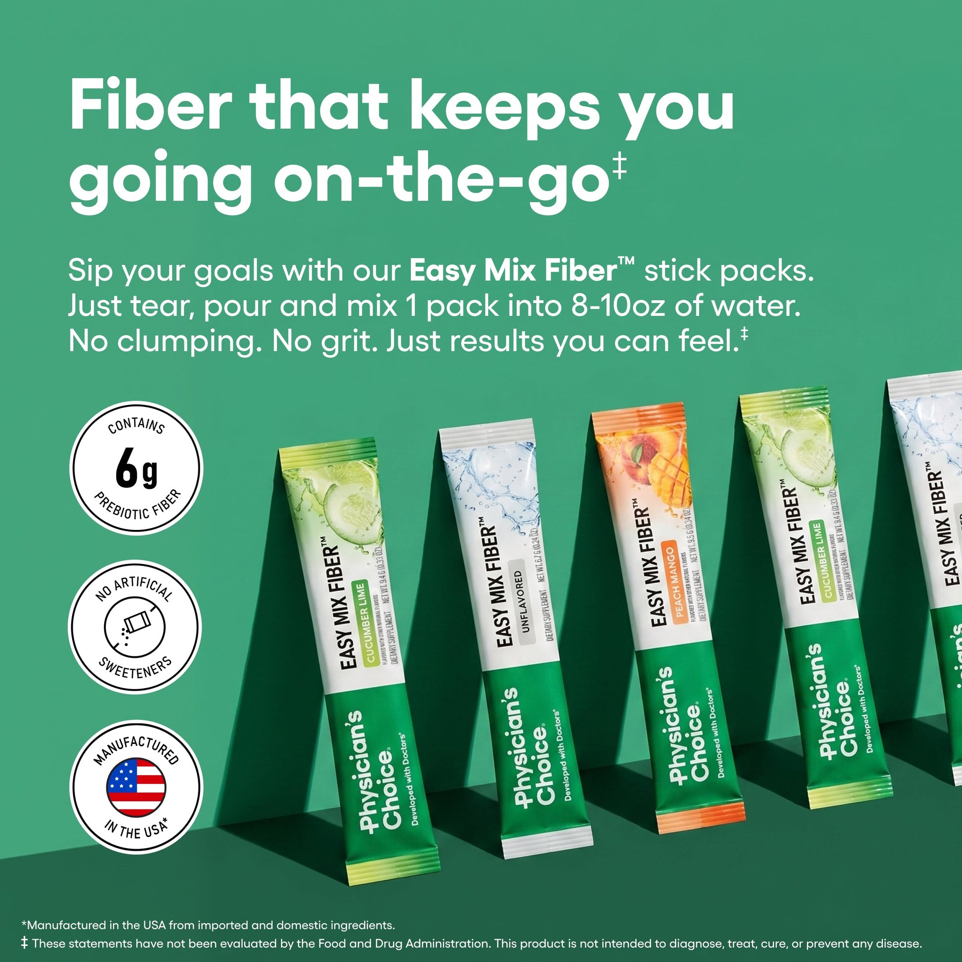 Fibra Soluble Easy Mix en Sobres - Physician's Choice