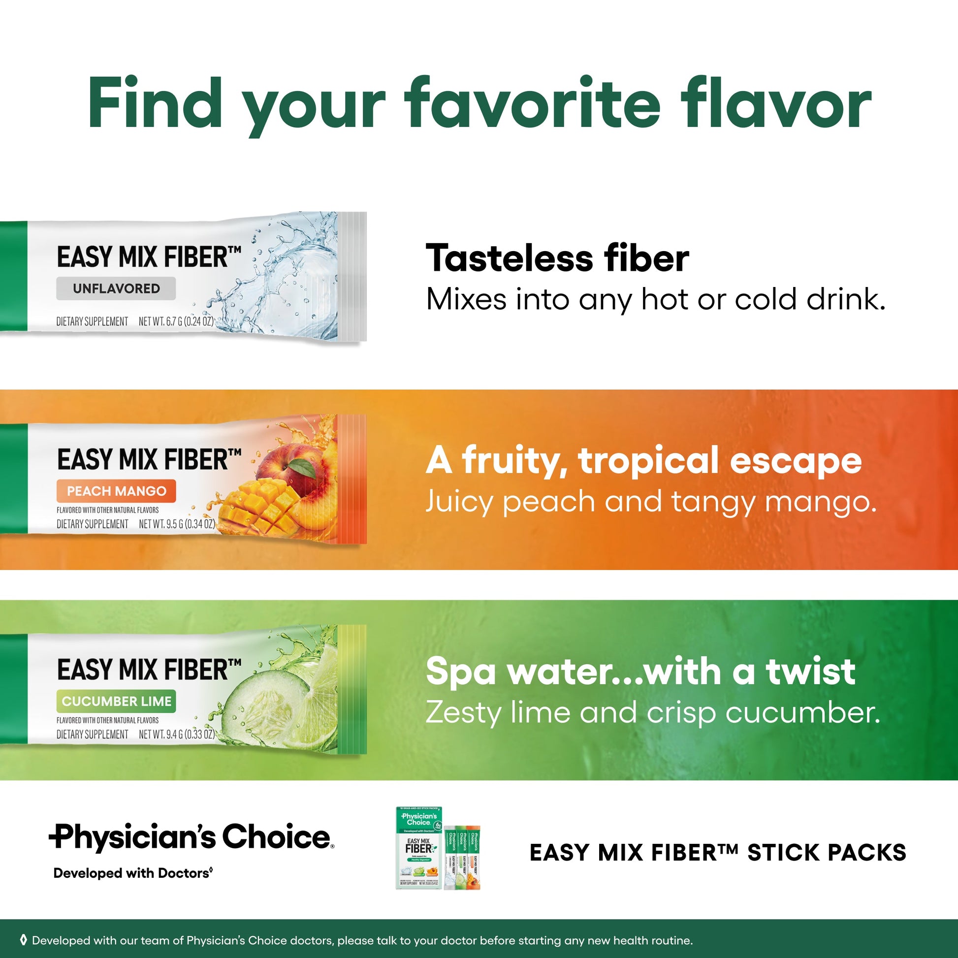 Fibra Soluble Easy Mix en Sobres - Physician's Choice