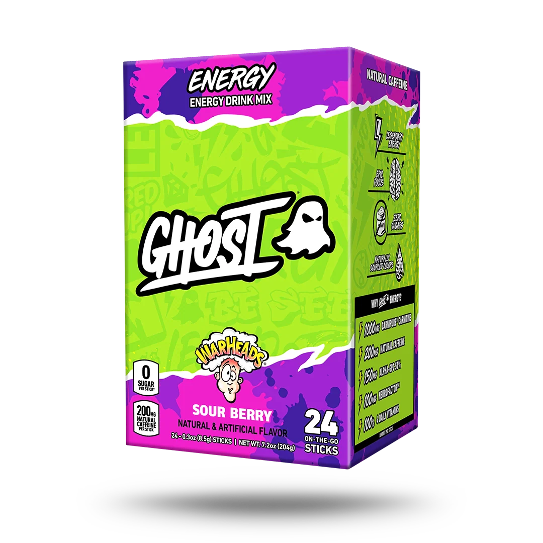 Sticks Energéticos 24-Pack x WARHEADS® Baya Ácida - GHOST
