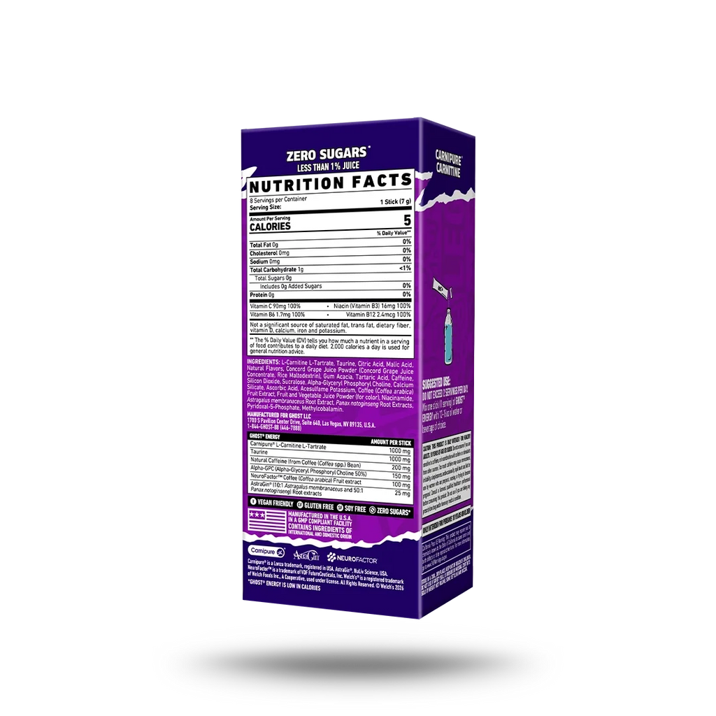 Sticks Energéticos 8-Pack x WELCH'S® Uva - GHOST