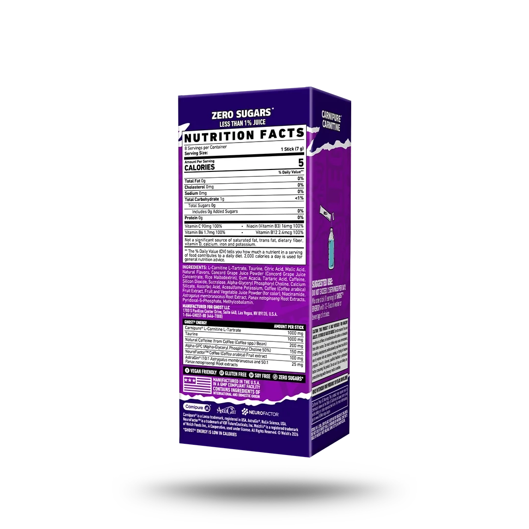 Sticks Energéticos 8-Pack x WELCH'S® Uva - GHOST