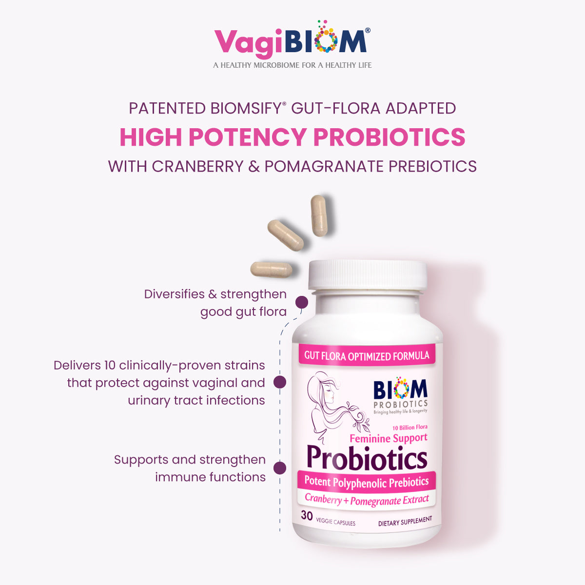 Probióticos de Soporte Femenino - VagiBiom