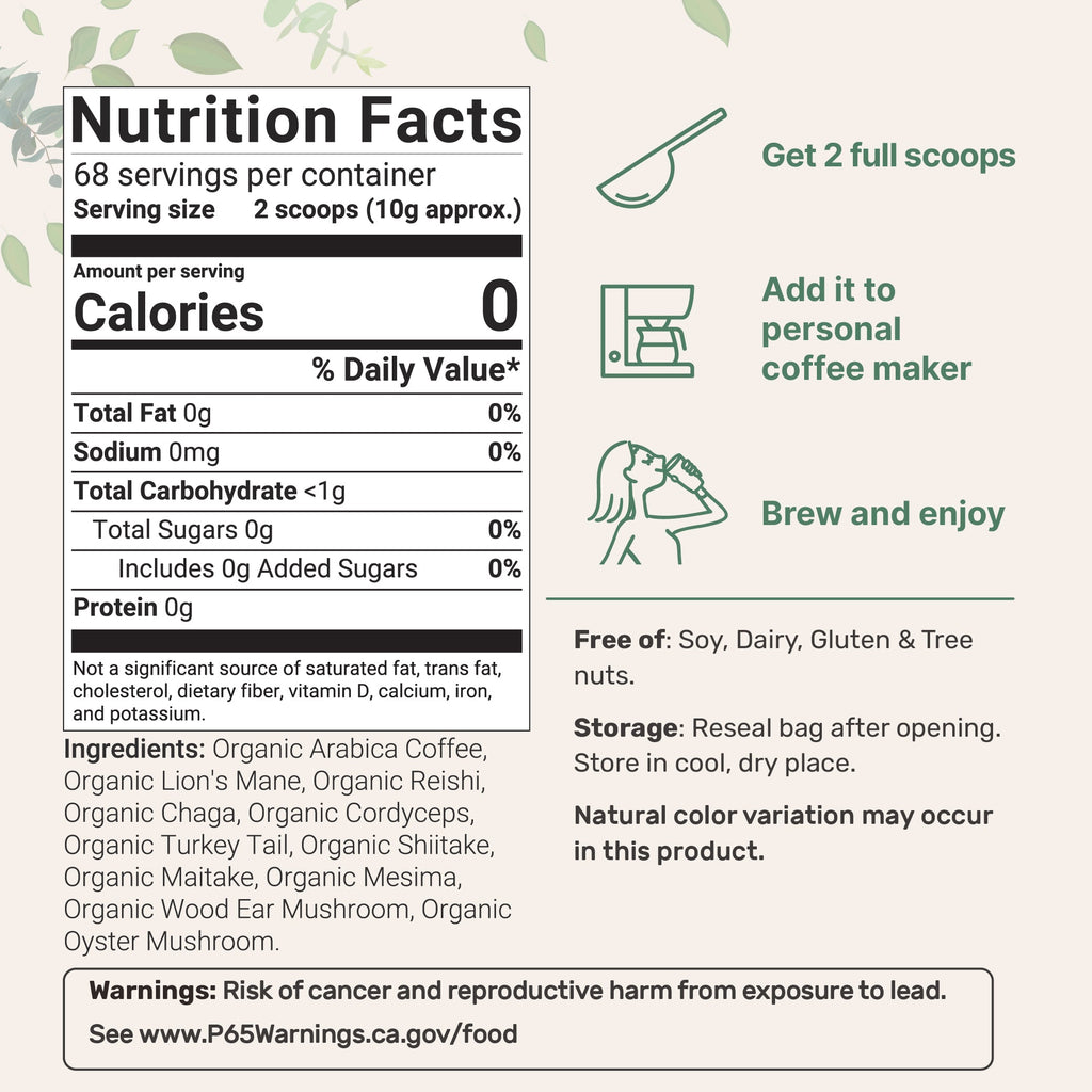 Café de Hongos Molido 10 en 1 - Micro Ingredients