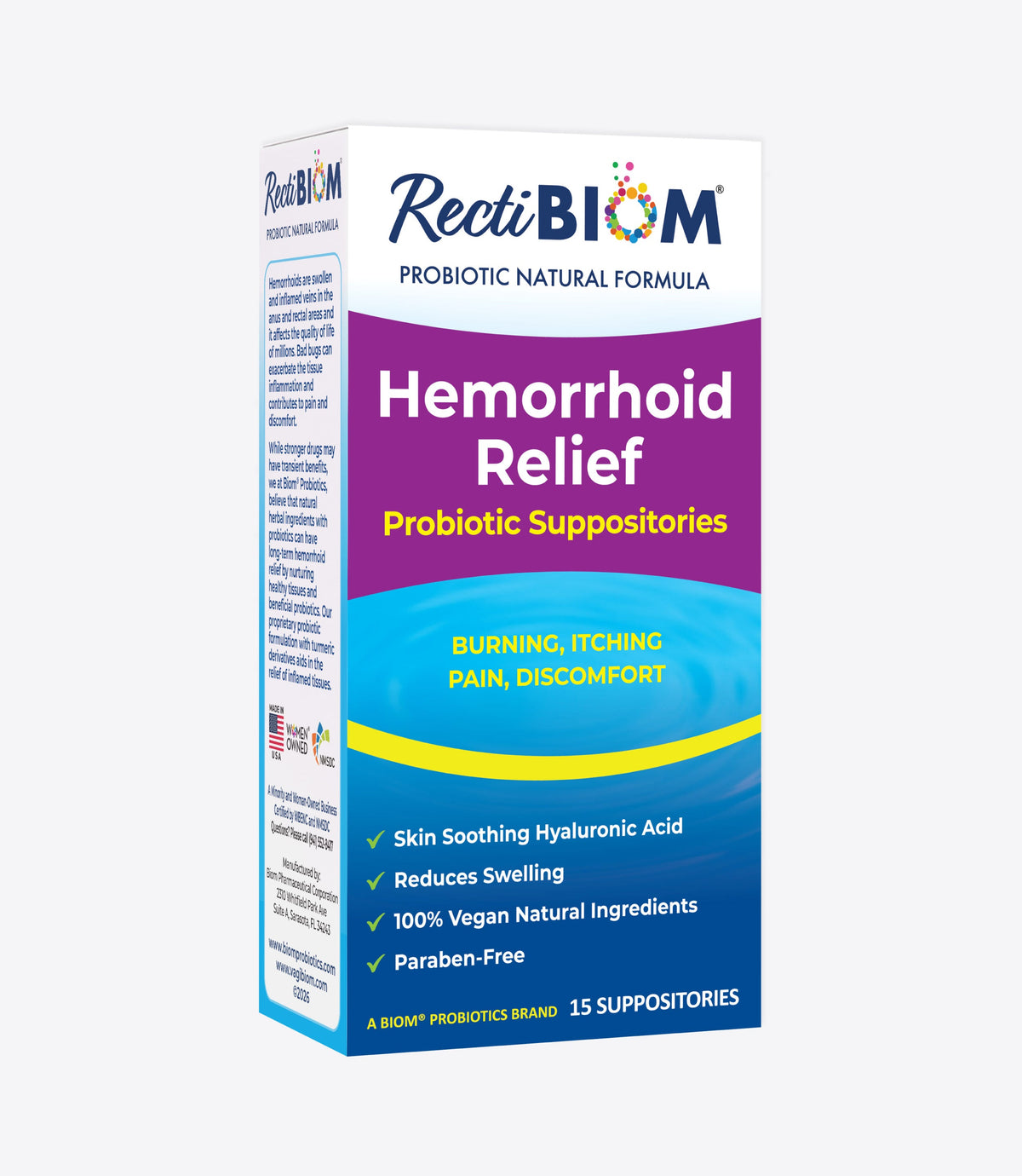 Óvulos Probióticos para Alivio de Hemorroides - VagiBiom