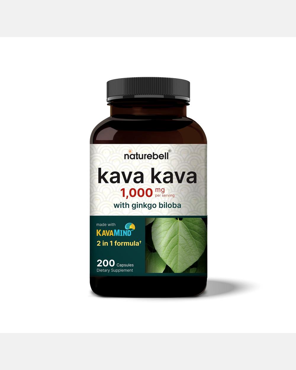 Kava Kava 1000 mg con Ginkgo Biloba - 200 Cápsulas - NatureBell