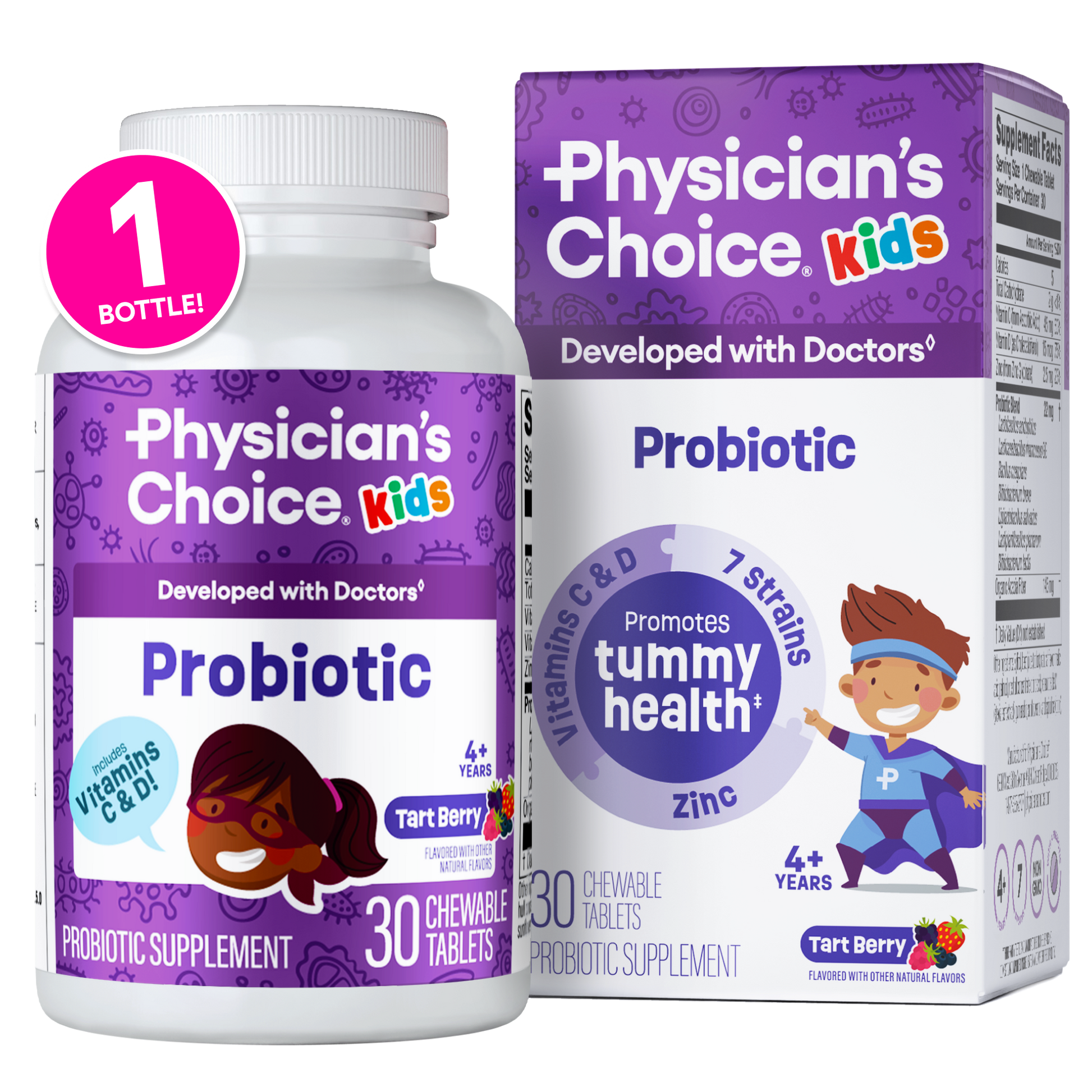 Probiótico Masticable para Niños - Physician's Choice