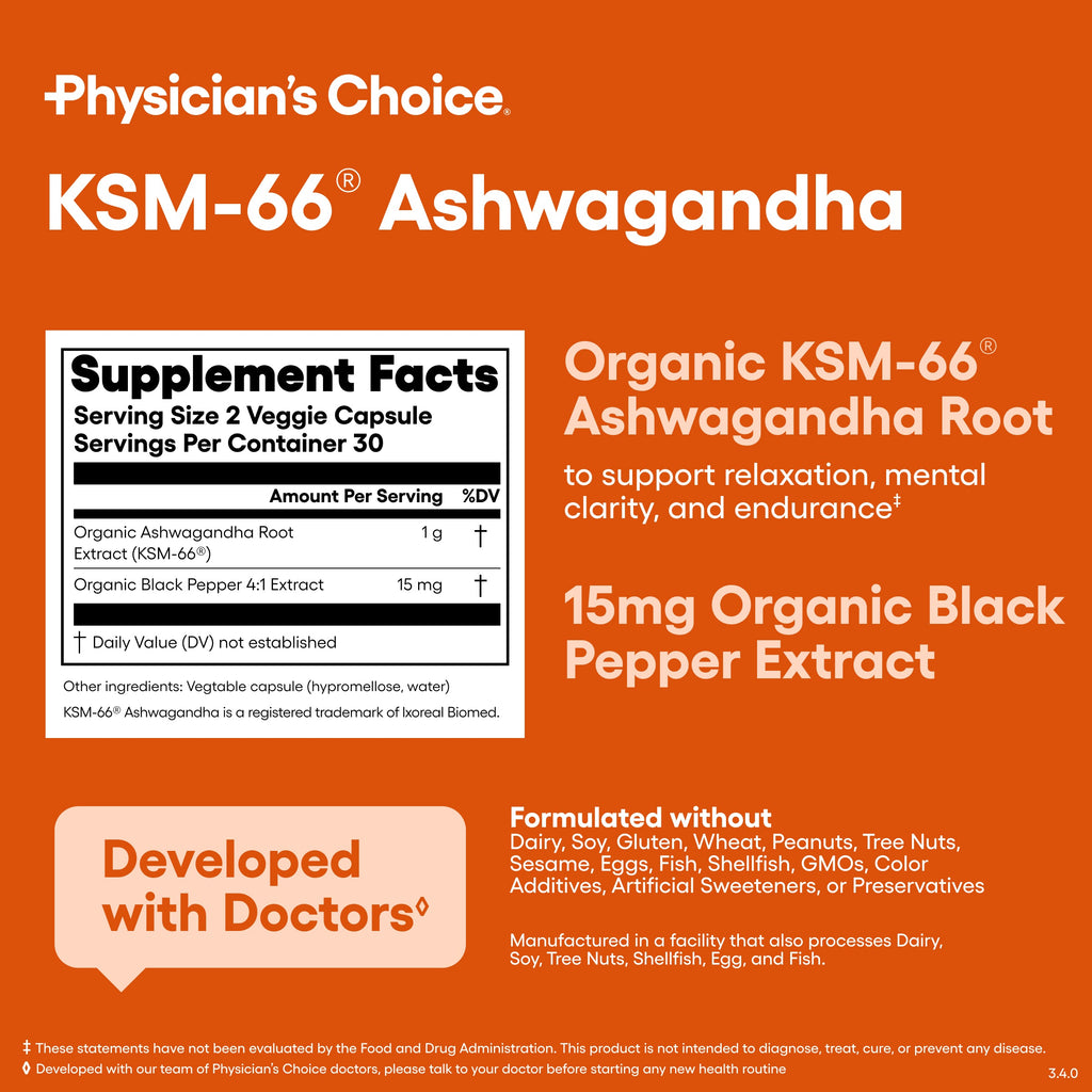 Ashwagandha KSM-66 - Physician's Choice