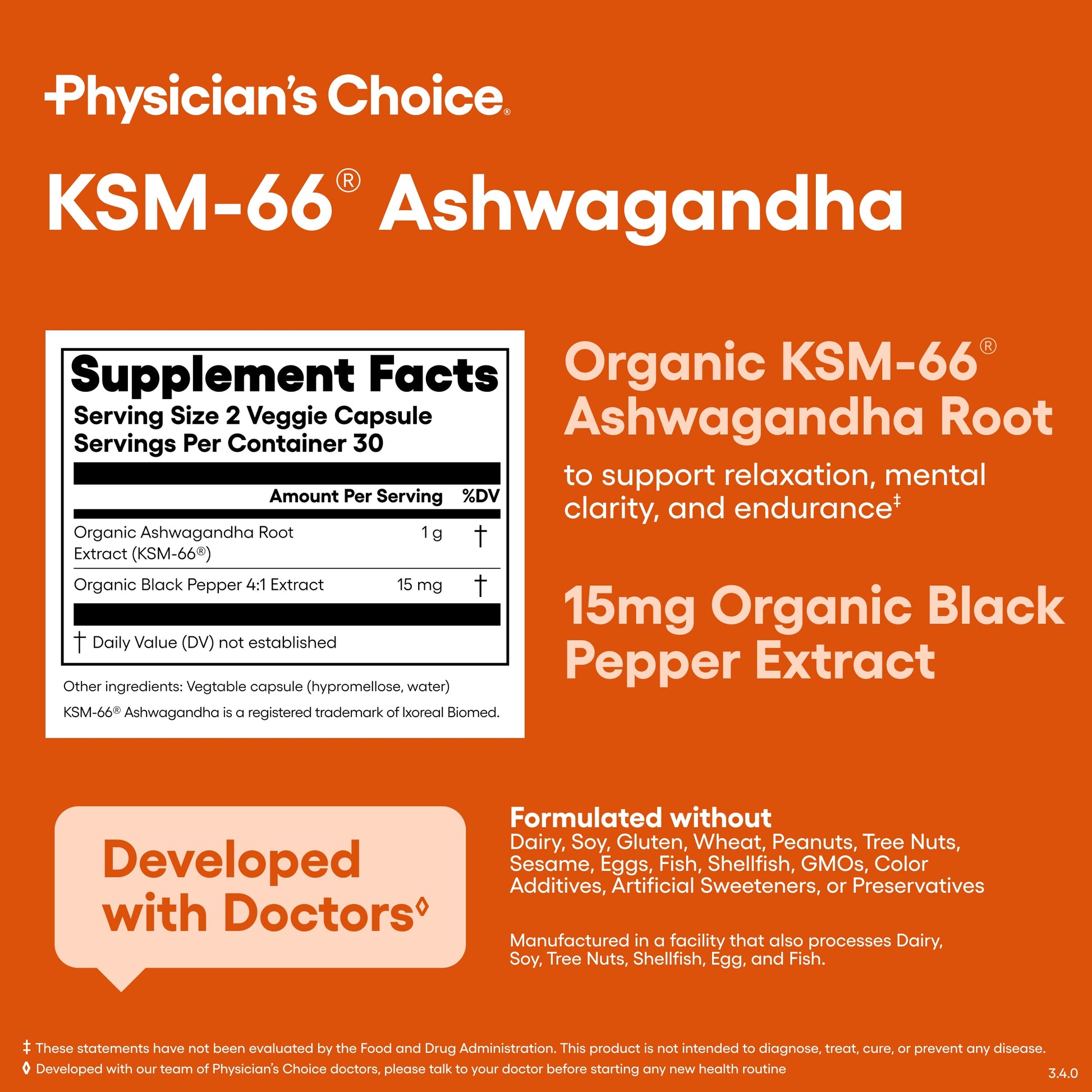 Ashwagandha KSM-66 - Physician's Choice