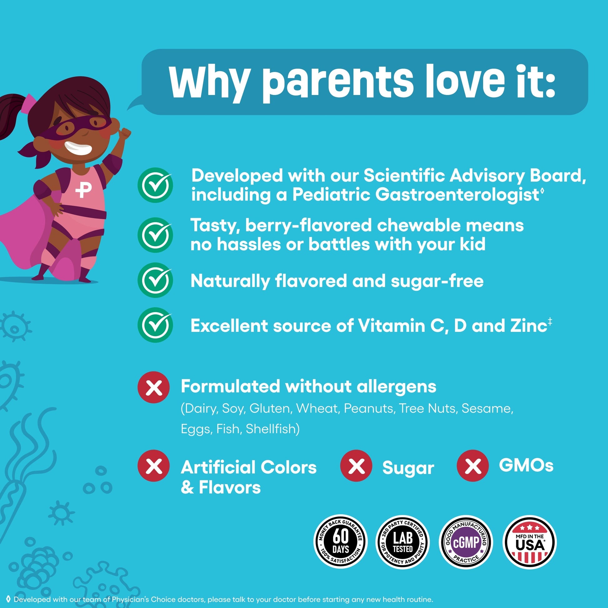 Probiótico Masticable para Niños - Physician's Choice