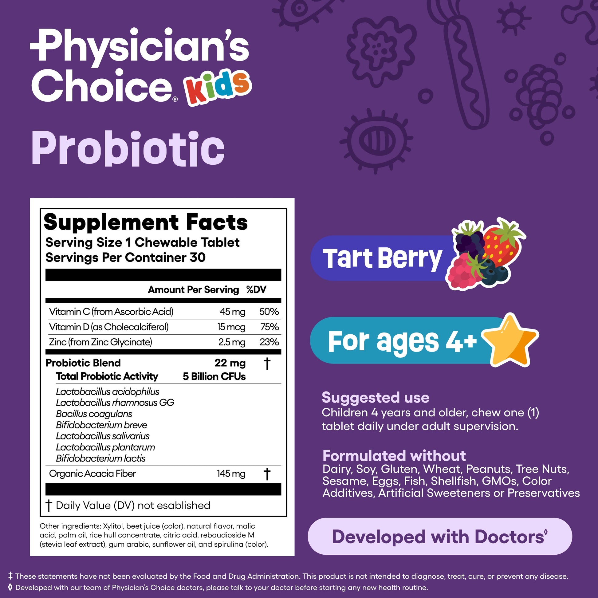 Probiótico Masticable para Niños - Physician's Choice
