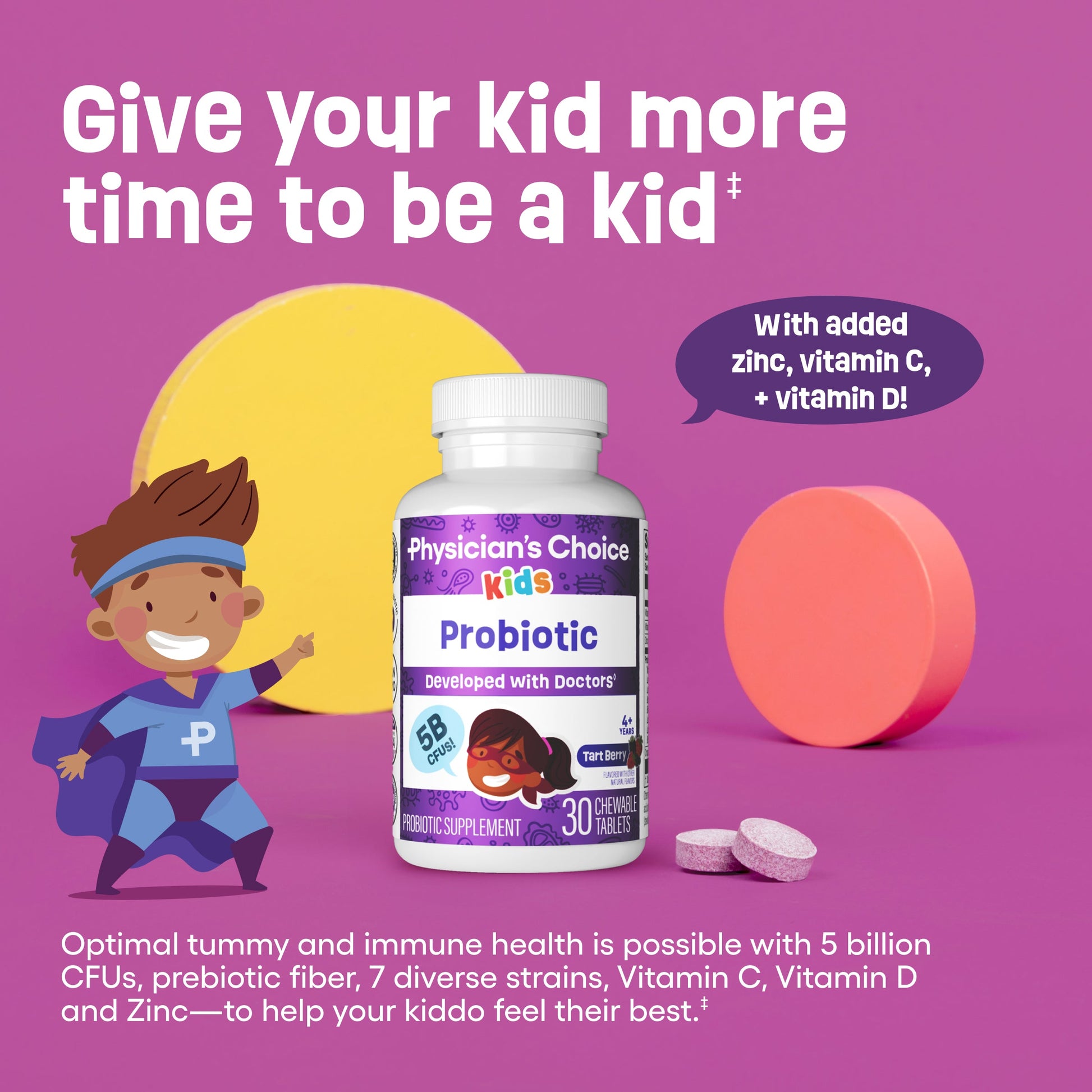 Probiótico Masticable para Niños - Physician's Choice