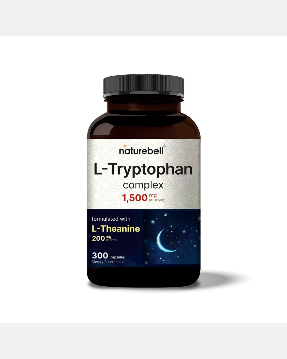 L-Triptófano 1300 mg con L-Teanina 200 mg - 300 Cápsulas - NatureBell