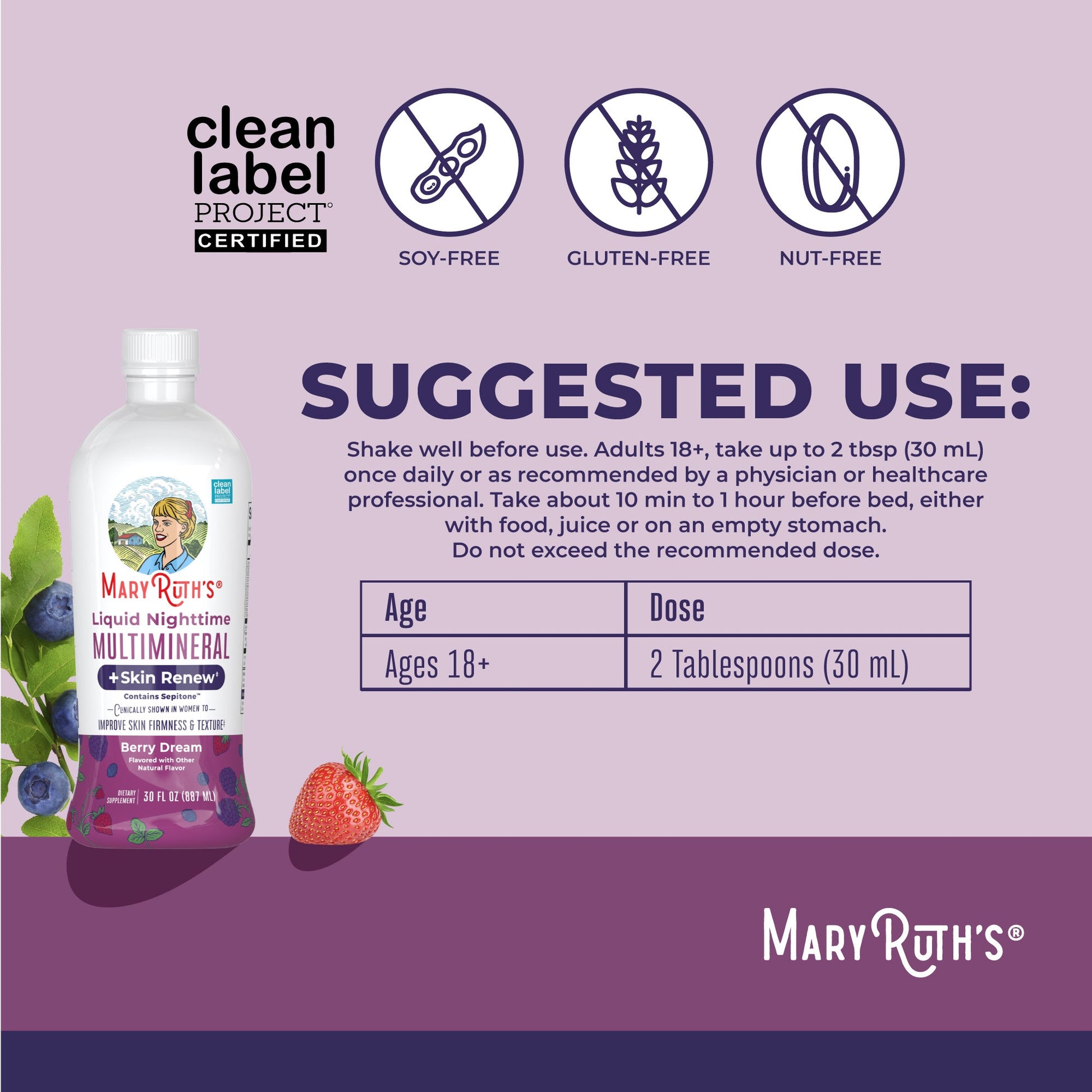 Multimineral Líquido Nocturno + Renovación de la Piel - MaryRuth Organics