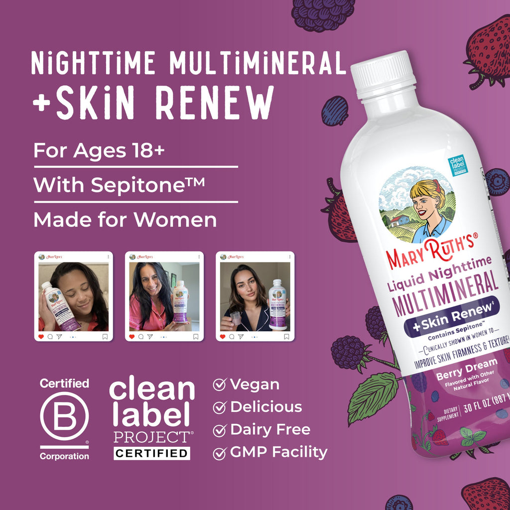 Multimineral Líquido Nocturno + Renovación de la Piel - MaryRuth Organics